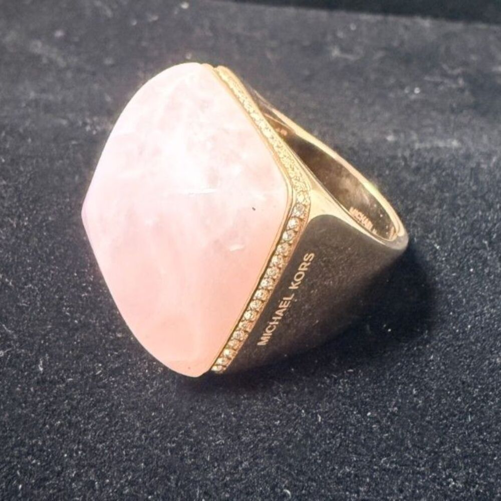 Michael Kors Blush Rush Collection Pink Stone Ring size 8 - Picture 7 of 13